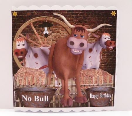 No Bull Card Topper & Decoupage by Maz Kfk