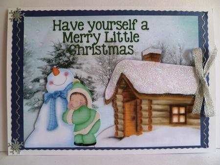 I Love Cuddling My Snowman, with Cottage by Maz Kfk