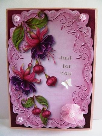 Fabulous Fuschias Topper & Plaque by Maz Kfk