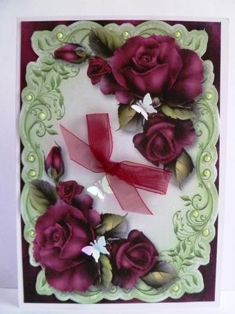 Gorgeous Dusky Purple Roses Topper & Plaque by Maz Kfk