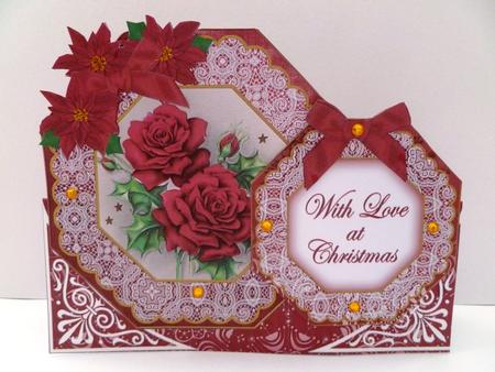 Red Roses Love at Christmas Double Octagon Card Kit by Maz Kfk