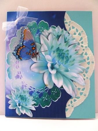 Blue Dahlia Greetings by Maz Kfk