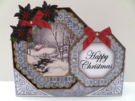 Winter Walk Happy Christmas Double Octagon Card Kit by Maz Kfk