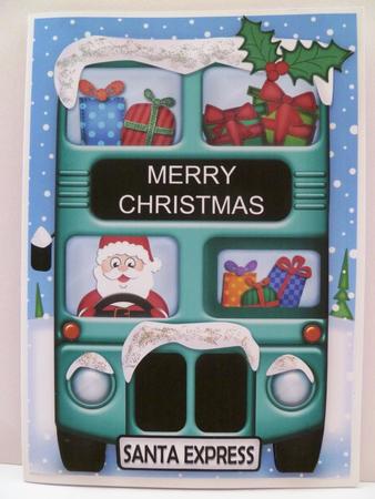 Xmas Santa Express A5 3D Decoupage by Maz Kfk