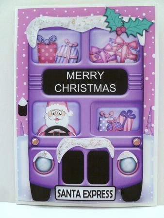 Xmas Santa Express A5 3D Decoupage by Maz Kfk