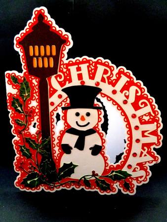 Christmas Snowman Lamp Card by Maz Kfk