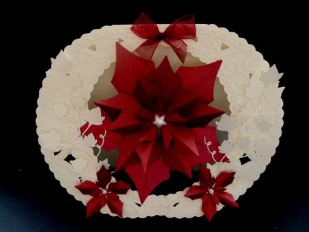 Filigree Poinsettia Apeture Card by Maz Kfk