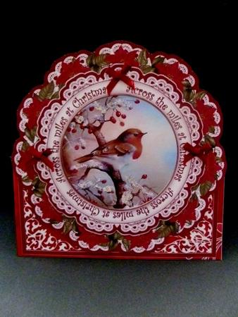 Red Robin Across the Miles Picture Doily C & E Kit by Maz Kfk