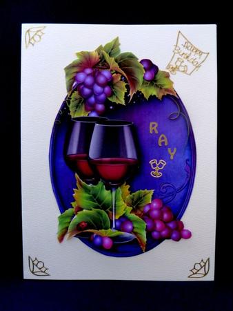 Red Wine & Grapes Shaped Topper by Maz Kfk