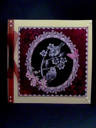 8x8 Black and White Blue Tits with Apple Blossom by Maz Kfk
