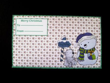 Snowman and Baby Bear Ink Saving Money Wallet by Maz Kfk