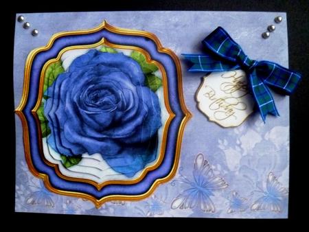 Double Curve Frame Pyramage Topper Purple Rose by Maz Kfk