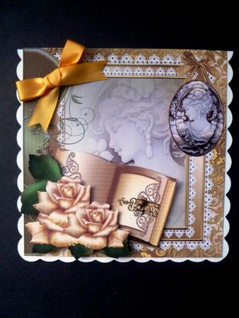 Golden Wedding/birthday Book, Cameo & Roses by Maz Kfk