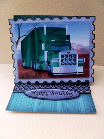 Green Big Rig Truck Stamp Easel by Maz Kfk