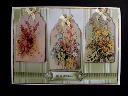 Vintage Floral Arch Panel Card with Toppers by Maz Kfk