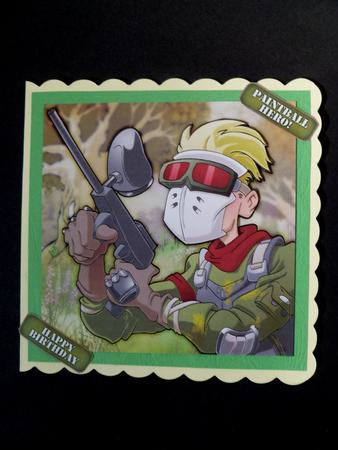 Paintball Dude 8x8 Quick Card by Maz Kfk