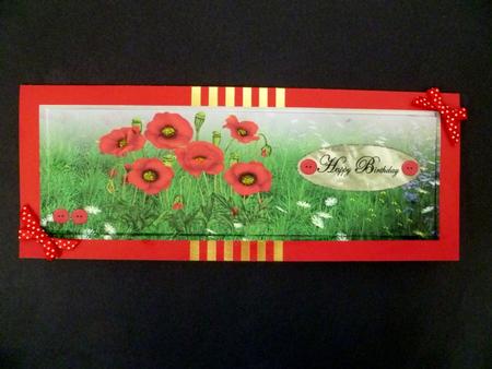 Large Dl Card Poppys by Maz Kfk