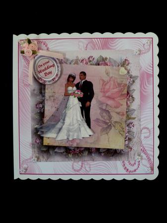 Pink Rose Wedding or Anniversary Card by Maz Kfk