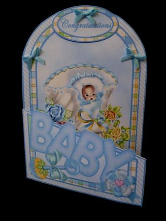 Cutaway Card - Baby in a Bootie (boy) by Maz Kfk