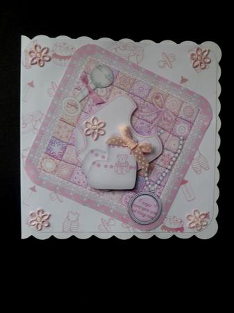 Baby Girl Patchwork 7 x 7 Card by Maz Kfk