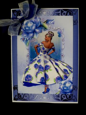 Vintage Style Blue Rose Beauty by Maz Kfk
