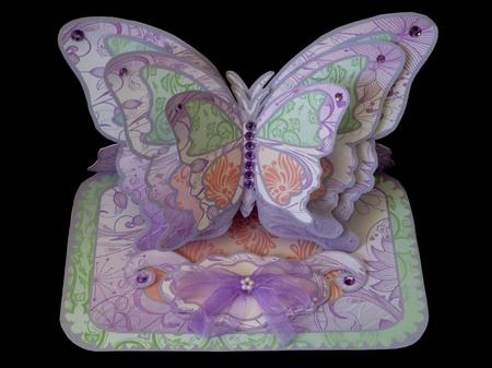 Layered Butterfly Easel - Pastel Patchwork by Maz Kfk