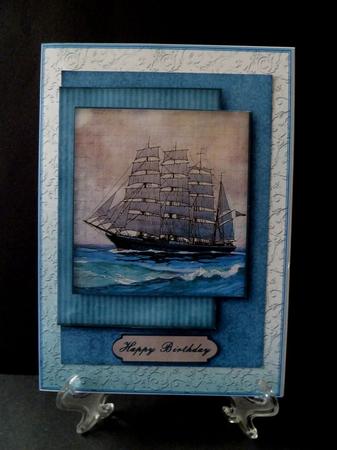 Vintage Ship Collage Card by Maz Kfk