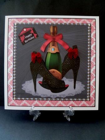 Fancy Black Shoes with Champagne Bottle Sbs by Maz Kfk