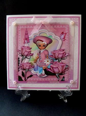 Cute Mini Pink for Kids Card Front by Maz Kfk