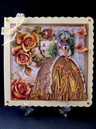 Beautiful 18th Century Golden Beauty Card Front by Maz Kfk