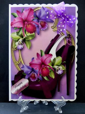 Gorgeous Orchid Slingbacks on Golden Frame by Maz Kfk