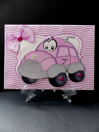 I Love My Pink Toony Beetle Car by Maz Kfk