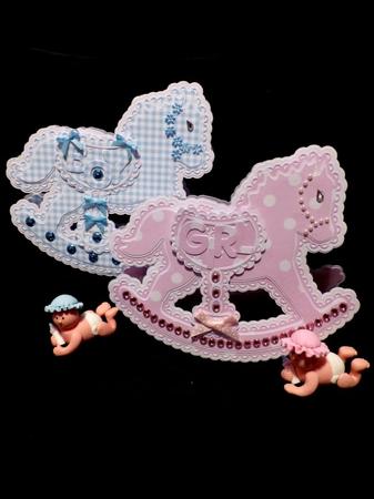 Baby Rocking Horse Layered Card by Maz Kfk