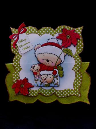 Christmas Bear Shaped Over the Top Card Kit by Maz Kfk