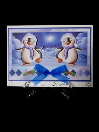 Dancing Penguins Card and Decoupage by Maz Kfk