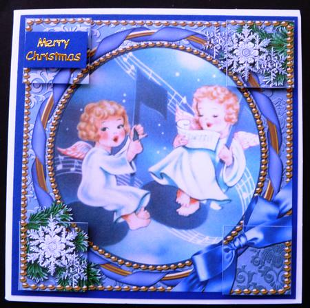 Singing Angels Circle Snow 8inch Picture Sheet by Maz Kfk