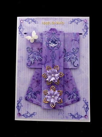 Diamond Flourish Kimono Card in Purple Mini Kit by Maz Kfk