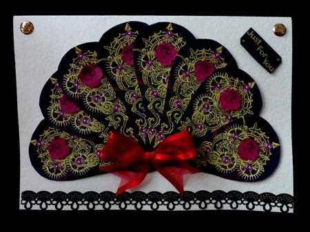 Elegant Steampunk & Rose Detailed Fan Card Kit by Maz Kfk