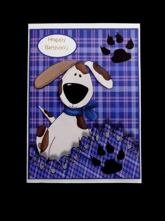 Doggy 3D Card Front and Decoupage by Maz Kfk