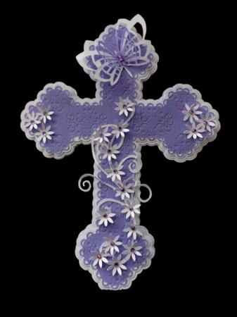 Scalloped Floral Cross Card by Maz Kfk