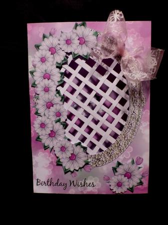 Pink and White Daisies Trellis Card Kit by Maz Kfk