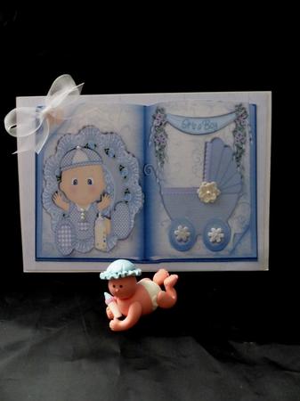 Baby Boy Book Style Card Front/topper by Maz Kfk