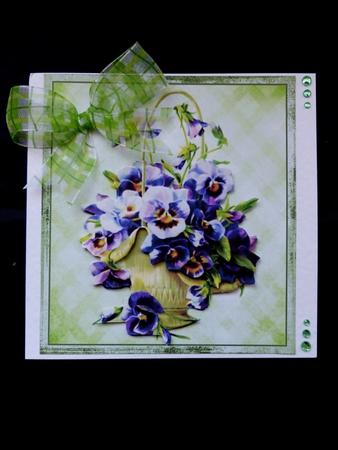 Flower Basket Card Topper with Decoupage by Maz Kfk