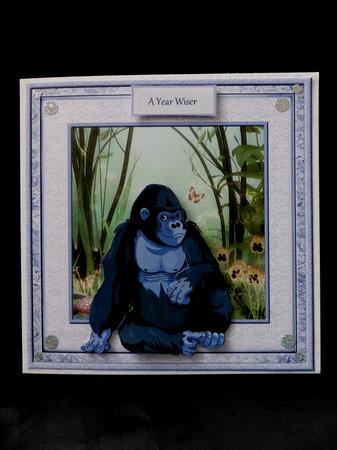Wise Old Gorilla Card and Decoupage by Maz Kfk