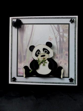 Baby Panda Card with Large Decoupage by Maz Kfk
