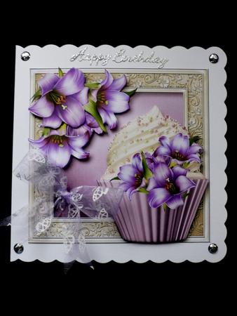 Beautiful Purple Lilies Cupcake Mini Kit by Maz Kfk