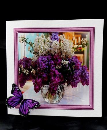 A Vase of Lilacs Card and Stacker by Maz Kfk