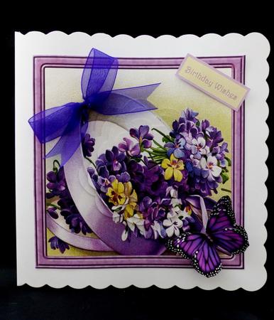 Blue and Yellow Violets Petal Stacker Card by Maz Kfk