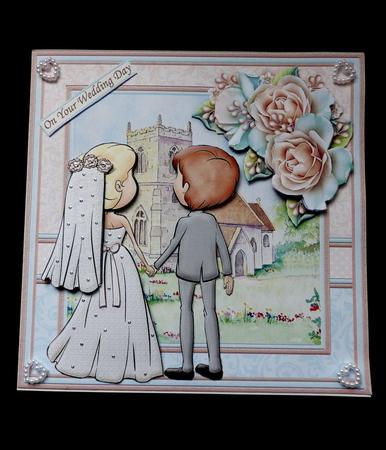 Wedding Day the Happy Couple 8x8 Mini Kit & Decoupage by Maz Kfk