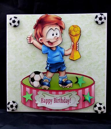 Football Champion - Shaped Card Topper with Decoupage by Maz Kfk